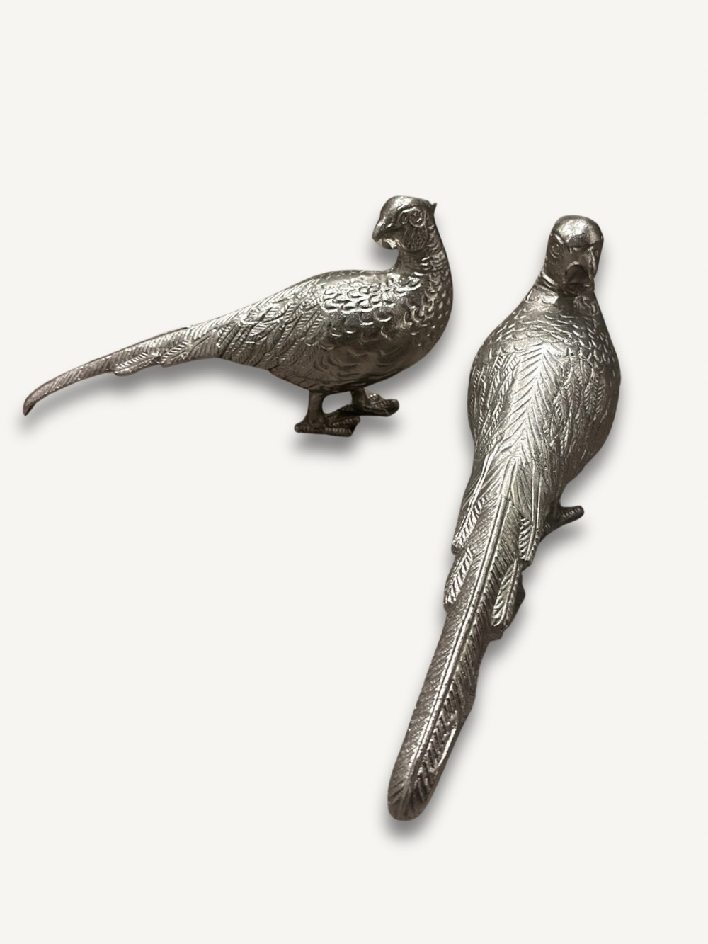 Two Silver Pheasant Bird Figurines - Picture 4 of 6